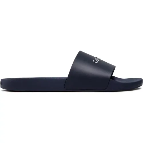 Rubber Pool Slide Sandals , male, Sizes: 8 UK, 7 UK, 9 UK, 10 UK - Calvin Klein - Modalova