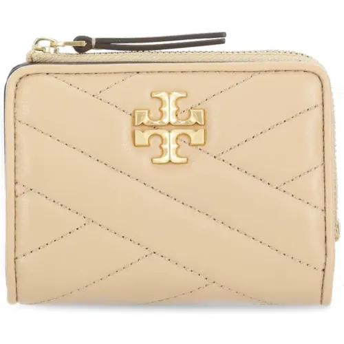 Gepolstertes Lederportemonnaie mit Metalllogo - TORY BURCH - Modalova