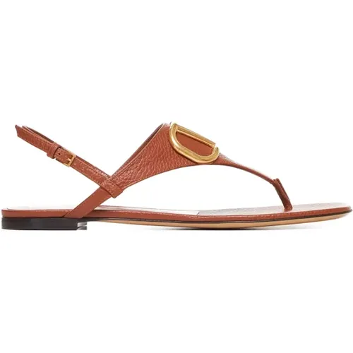 Leather Toe-Post Sandals , female, Sizes: 7 1/2 UK, 3 1/2 UK, 4 1/2 UK - Valentino Garavani - Modalova