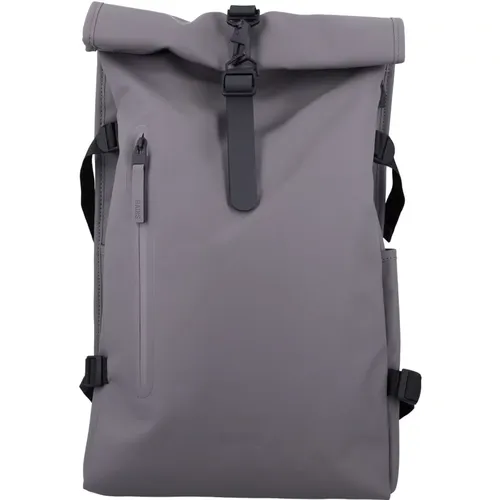 Rolltop Rucksack Handtasche Grau - Rains - Modalova