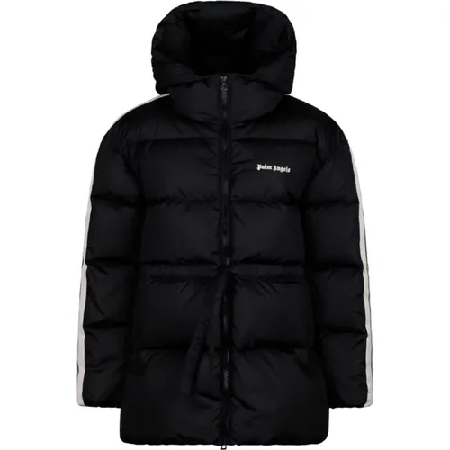 Quilted Down Jacket with Hood , male, Sizes: S - Palm Angels - Modalova