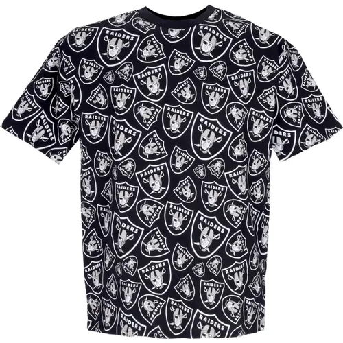 Lasrai Raiders All Over Print Tee , Herren, Größe: M - new era - Modalova