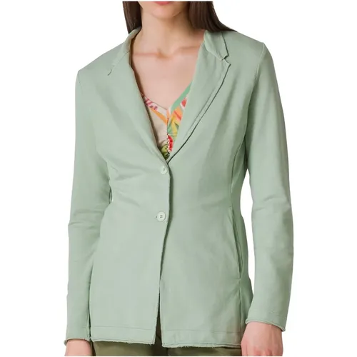 Sage Blazer mit Offenem Kragen - DEHA - Modalova