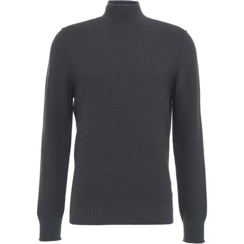 Merino Strickpullover Gerippter Kragen , Herren, Größe: XL - Kangra - Modalova