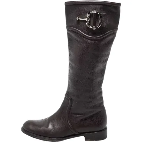Pre-owned Leder boots , Damen, Größe: 38 1/2 EU - Gucci Vintage - Modalova