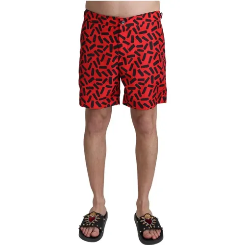 Gemusterte Badehose , Herren, Größe: S - Dolce & Gabbana - Modalova