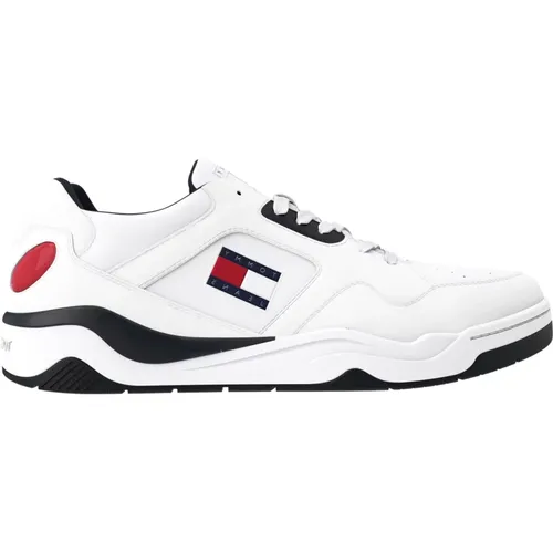 Leather Sneakers Color Block , male, Sizes: 6 UK, 11 UK, 10 UK - Tommy Jeans - Modalova