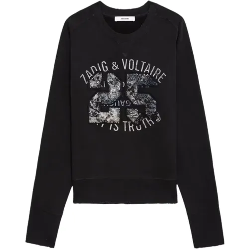 Diamond Sweatshirt Navy , female, Sizes: S - Zadig & Voltaire - Modalova