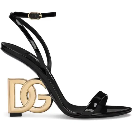 Sandals with Gold-Plated Heel , female, Sizes: 3 UK, 4 UK, 5 1/2 UK, 7 UK, 4 1/2 UK, 6 UK, 5 UK - Dolce & Gabbana - Modalova