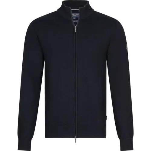 Merino Full Zip Cardigan Weste Schwarz , Herren, Größe: L - Cavallaro - Modalova