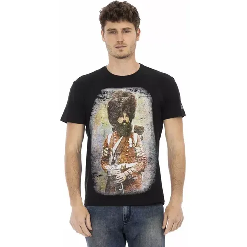 Elegantes Schwarzes Freizeit-T-Shirt mit Einzigartigem Frontprint - Trussardi - Modalova