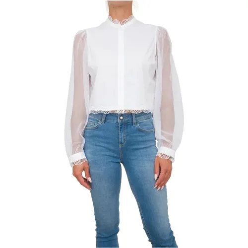 Weiße Cropped Bluse , Damen, Größe: S - Twinset - Modalova