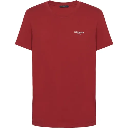 Flocked T-shirt , male, Sizes: M, 2XL, XL, L, S - Balmain - Modalova