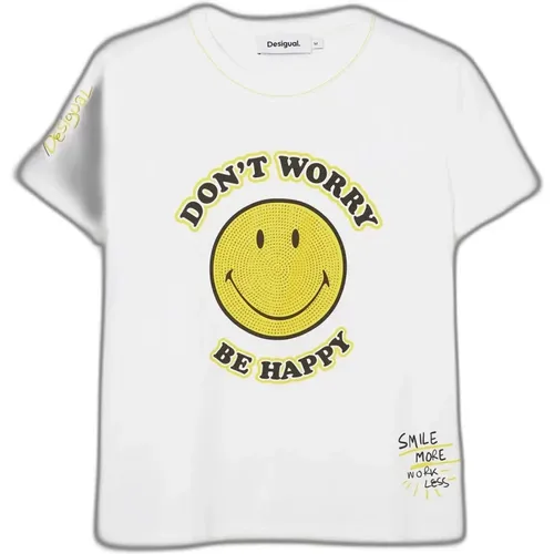 Smiley Frühling/Sommer Damen T-Shirt - Desigual - Modalova