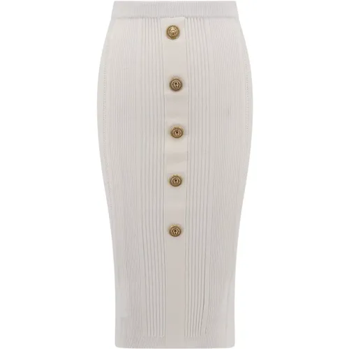 Skirt with Elastic Waistband , female, Sizes: L, M, S - Balmain - Modalova