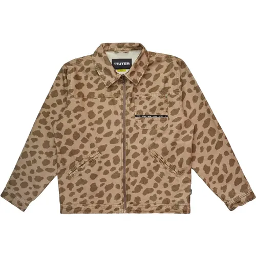 Animal Print Jacket , male, Sizes: XL, L - Iuter - Modalova
