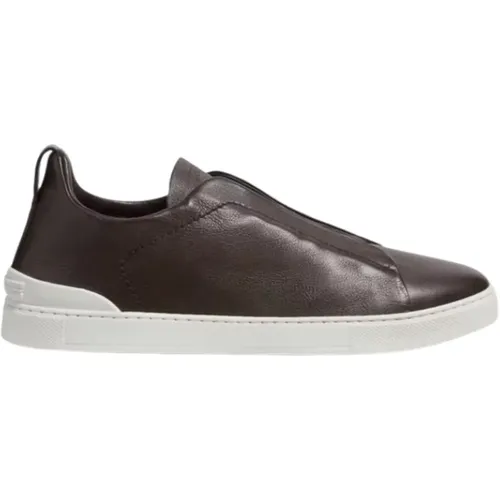 Triple Stitch Leather Sneakers , male, Sizes: 9 UK, 8 UK, 7 UK, 8 1/2 UK - Ermenegildo Zegna - Modalova