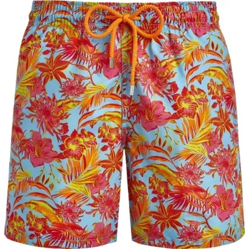 Moorea Swin Short Tahiti Flowers Santorini Blue , male, Sizes: 2XL - Vilebrequin - Modalova