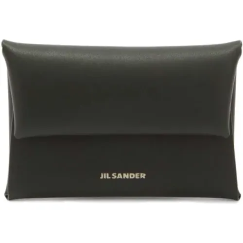 Embossed Leather Coin Purse with Snap Closure , male, Sizes: ONE SIZE - Jil Sander - Modalova