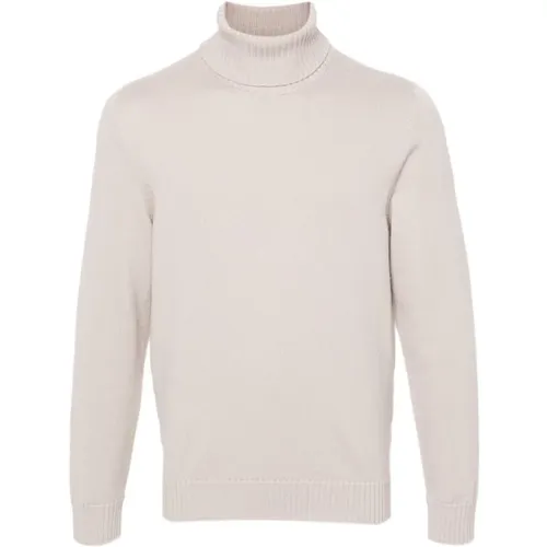 Cream Merino High Neck Sweater , male, Sizes: L, M, XL, 2XL - Drumohr - Modalova