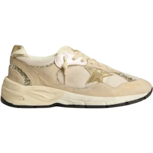 Dad-Star Sneakers with Glitter and Gold Laminate Star , male, Sizes: 6 UK - Golden Goose - Modalova