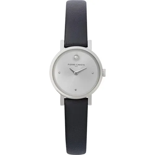 Elegant Rhinestone Analog Leather Watch - Pierre Cardin - Modalova