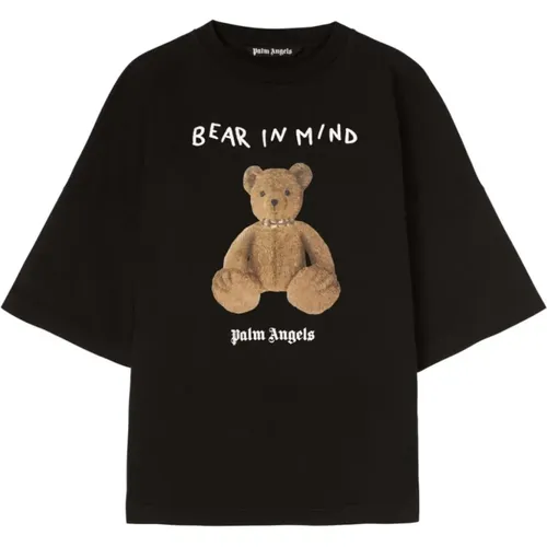 T-Shirts mit Slogan-Druck Bärenmotiv , Herren, Größe: M - Palm Angels - Modalova