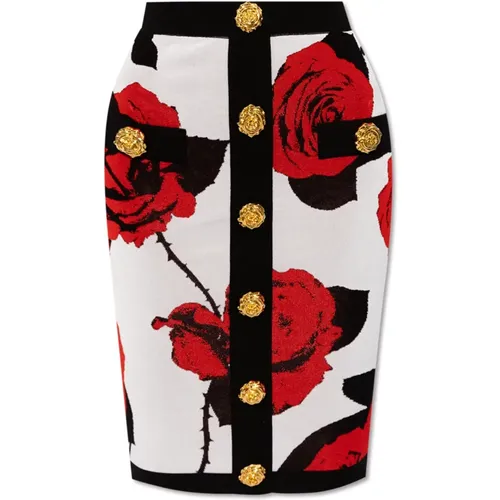 Floral skirt , female, Sizes: S - Balmain - Modalova