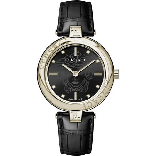 New Lady Leather Strap Quartz Watch , female, Sizes: ONE SIZE - Versace - Modalova