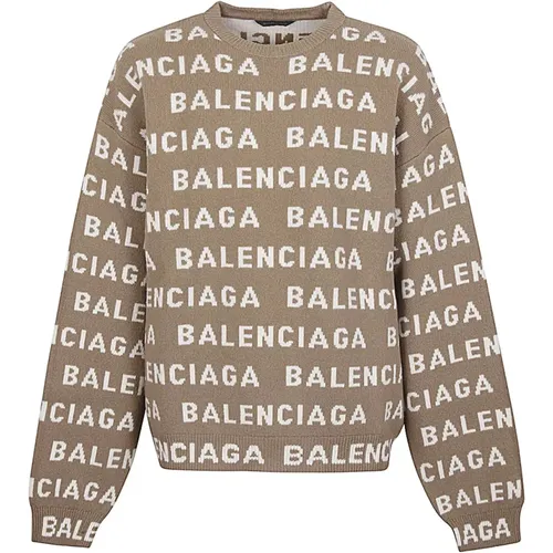 Allover Logo Crewneck Sweater - Balenciaga - Modalova