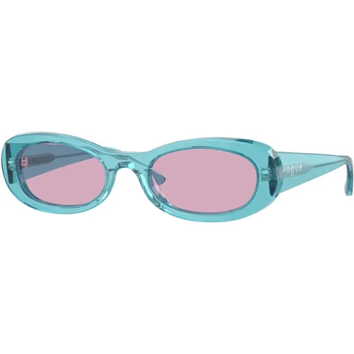 Women's Oval Sunglasses Transparent Sky , female, Sizes: 53 MM - Vogue - Modalova