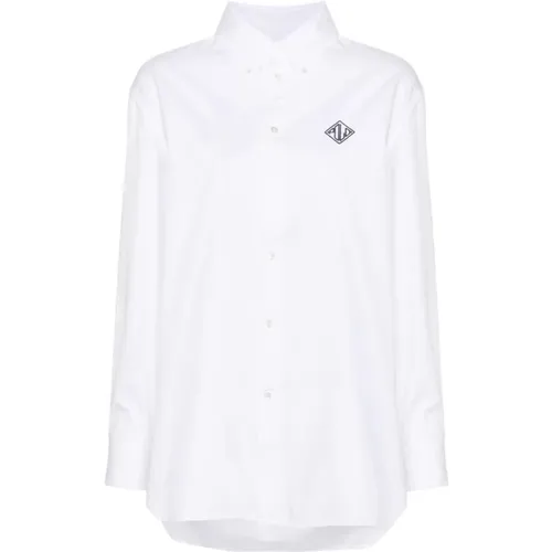 Long sleeve button front shirt , female, Sizes: L - Ralph Lauren - Modalova