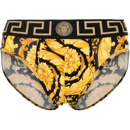 Black Greca Border Underwear , male, Sizes: S - Versace - Modalova