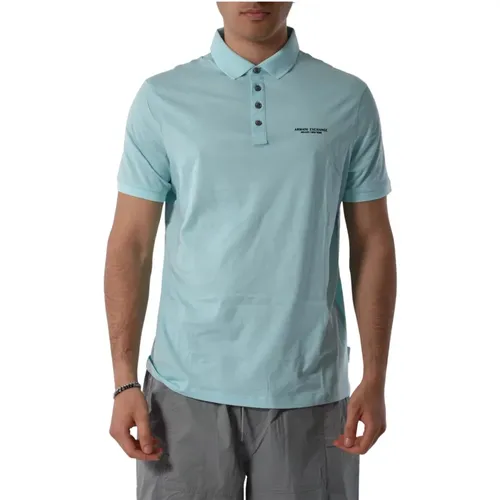 Cotton Polo Shirt with Buttoned Collar , male, Sizes: 2XL, XL, L, S - Armani Exchange - Modalova