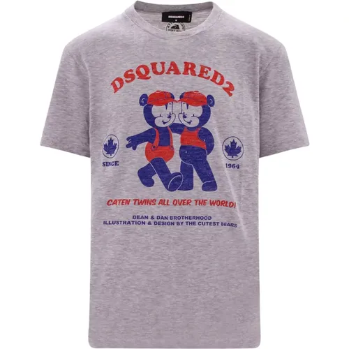 Herren T-Shirt mit Logo-Print , Herren, Größe: M - Dsquared2 - Modalova