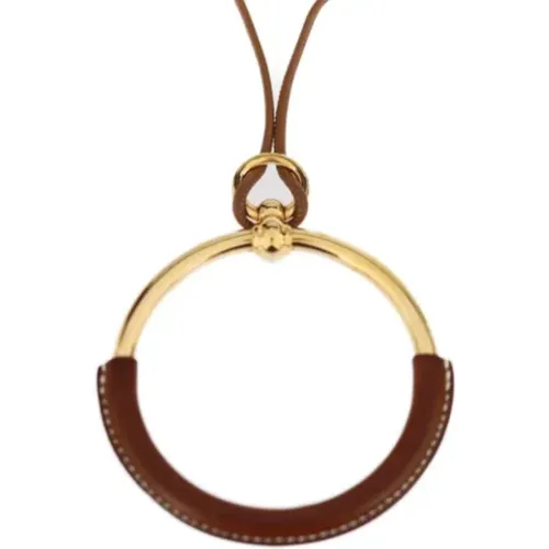 Pre-owned Hermes leather necklace , female, Sizes: ONE SIZE - Hermès Vintage - Modalova