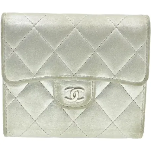Pre-owned Silver Leather Wallet , female, Sizes: ONE SIZE - Chanel Vintage - Modalova