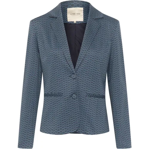 Captain Geo Dot Blazer Jacke , Damen, Größe: XS - Cream - Modalova