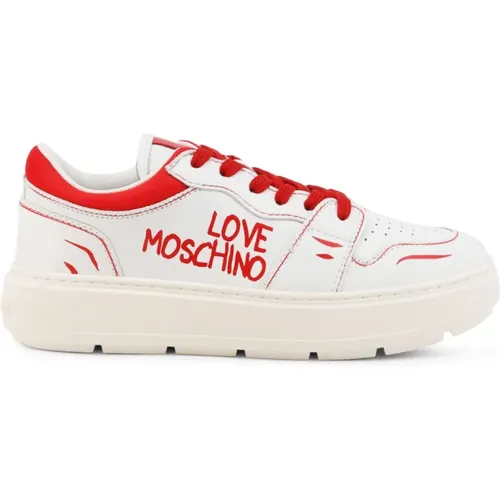 Damen Leder Sneakers - Frühling/Sommer Kollektion , Damen, Größe: 36 EU - Love Moschino - Modalova