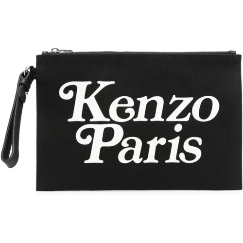 Schwarze Clutch Tasche , Herren, Größe: ONE Size - Kenzo - Modalova