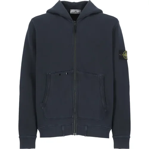 Cotton Hooded Sweatshirt with Zip , male, Sizes: S - Stone Island - Modalova