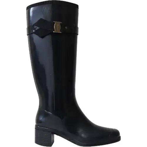 Pre-owned Rubber boots , female, Sizes: 3 UK - Salvatore Ferragamo Pre-owned - Modalova
