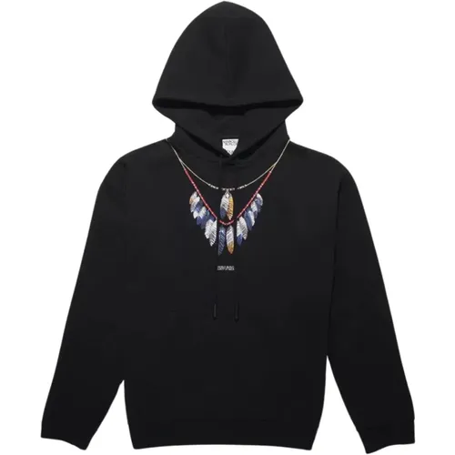 Hoodie mit Federn und doppeltem Ketten , Herren, Größe: L - Marcelo Burlon - Modalova