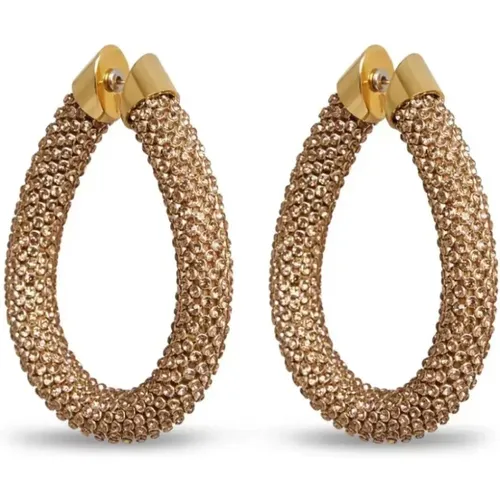 Gold Topaz Strass Hoop Earring , female, Sizes: ONE SIZE - Paco Rabanne - Modalova