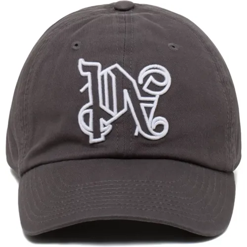 Smoke Front Logo Cap , male, Sizes: ONE SIZE - Palm Angels - Modalova