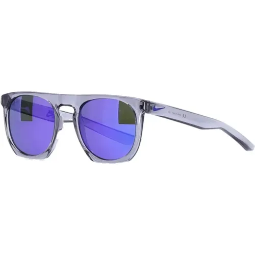 Grey Square Sunglasses with Mirrored Lenses , male, Sizes: ONE SIZE - Nike - Modalova