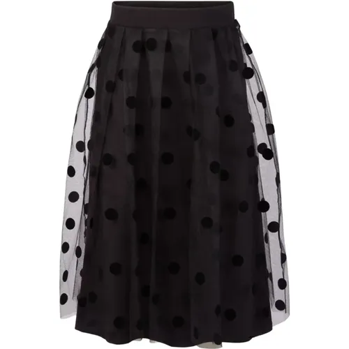 Schwarzer Polka Dot Tüllrock , Damen, Größe: M - Nina Ricci - Modalova