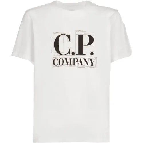 Großes Grafik-Logo T-Shirt , Herren, Größe: L - C.P. Company - Modalova