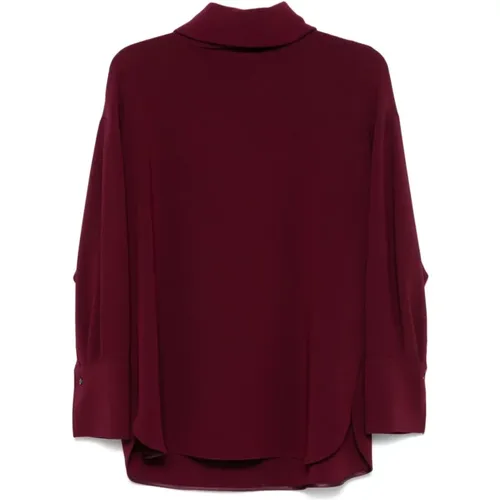 Bordeaux Cowl Neck Top , female, Sizes: M, S - Alberto Biani - Modalova