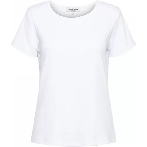 Geripptes T-Shirt mit kurzen Ärmeln,Geripptes Basic T-Shirt - &Co Woman - Modalova